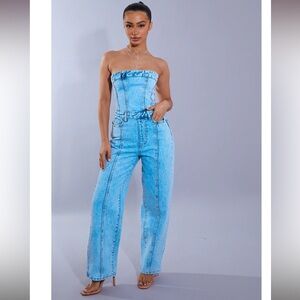 NWT Pretty Little Thing Denim Jumpsuit